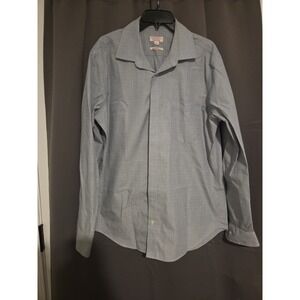 Merona Light Blue Non Iron Dress Shirt, Men's Large Shirt, Small Pattern